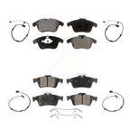 TEC Front Rear Ceramic Disc Brake Pads And Wear Sensors Kit For 2007 Jaguar XK 4.2L with Composite KTW-102165