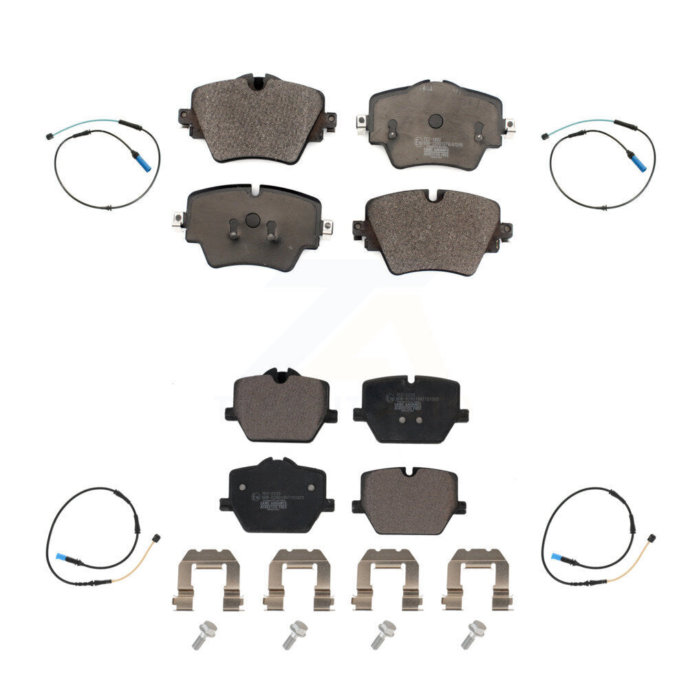 TEC Front Rear Ceramic Disc Brake Pads And Wear Sensors Kit For 2021 Toyota GR Supra 2.0L With Red Painted Calipers KTW-102174