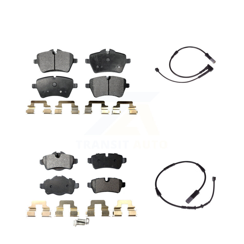 TEC Front Rear Ceramic Disc Brake Pads And Wear Sensors Kit For 2015 Mini Cooper Hatchback with 1.6L With 294mm Diameter Rotor KTW-102175