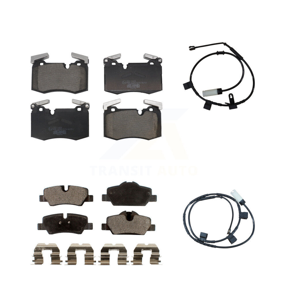 TEC Front Rear Ceramic Disc Brake Pads And Wear Sensors Kit For 2015 Mini Cooper John Works with Convertible 2.0L With 316mm Diameter Rotor KTW-102183