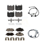 TEC Front Rear Ceramic Disc Brake Pads And Wear Sensors Kit For 2015 Mini Cooper S John Works with Convertible 2.0L With 5 Lug Wheels 4 Piston Caliper KTW-102184