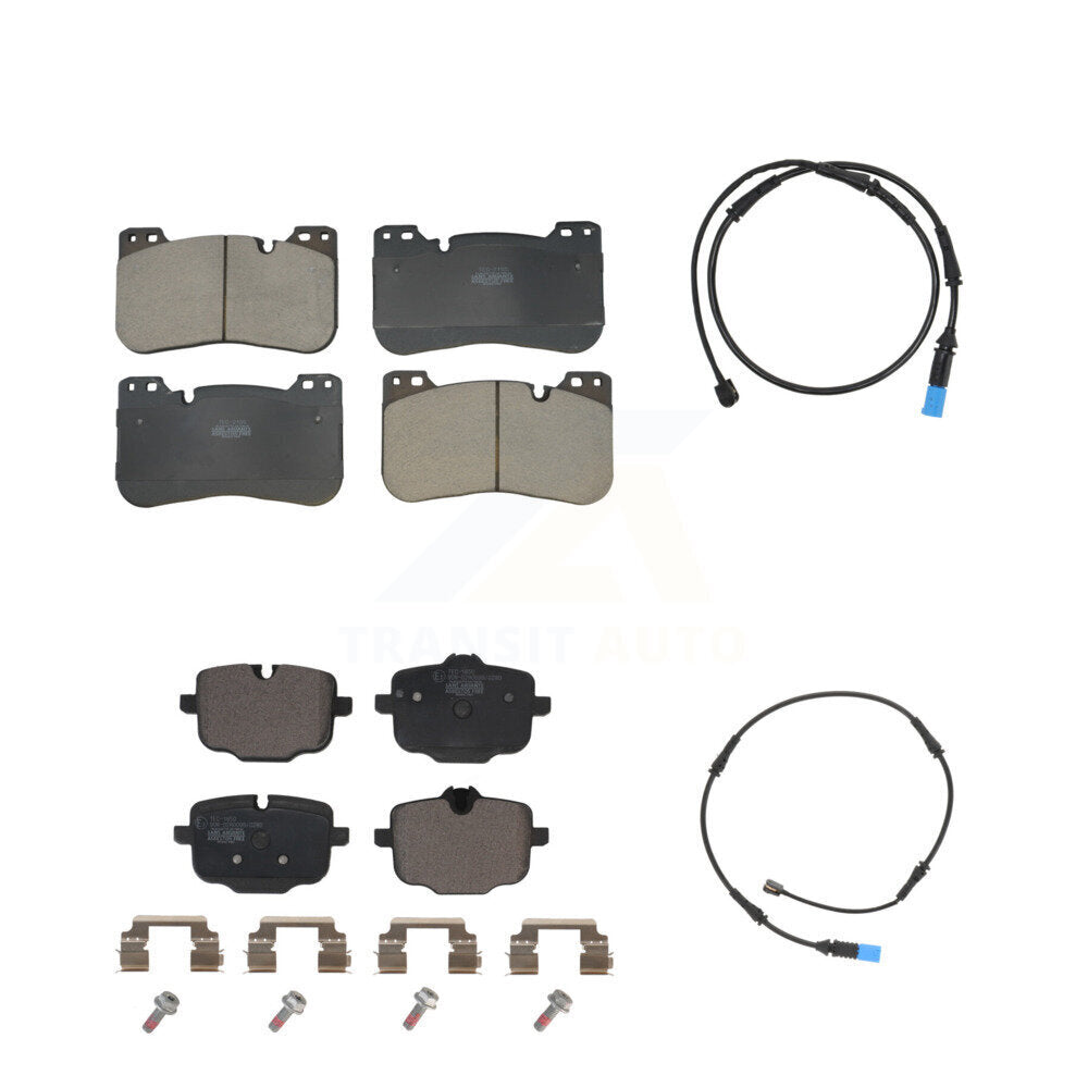 TEC Front Rear Ceramic Disc Brake Pads And Wear Sensors Kit For BMW X5 Without M Sport Package KTW-102186
