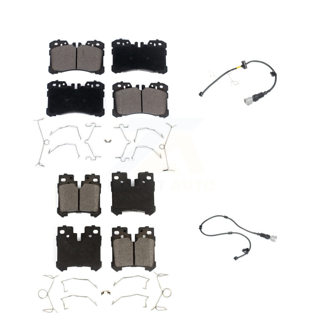 TEC Front Rear Ceramic Disc Brake Pads And Wear Sensors Kit For 2007-2009 Lexus LS460 4.6L Without Sport Package KTW-102190