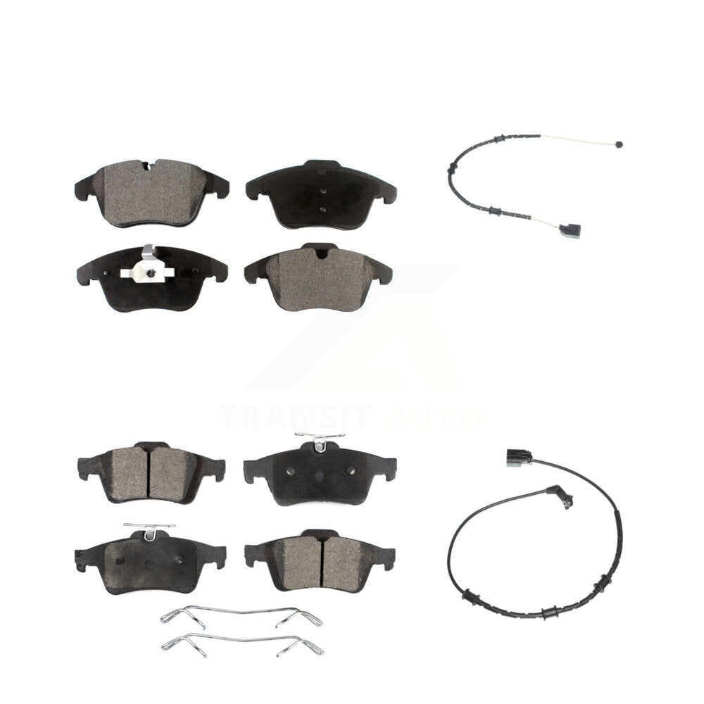 TEC Front Rear Ceramic Disc Brake Pads And Wear Sensors Kit For 2007-2009 Jaguar XK 4.2L with 355mm Brakes KTW-102193