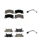 TEC Front Rear Ceramic Disc Brake Pads And Wear Sensors Kit For 2020 Porsche Cayenne Turbo S E-Hybrid Coupe with 4.0L With Cast Iron 390mm Diameter Rotor KTW-102195