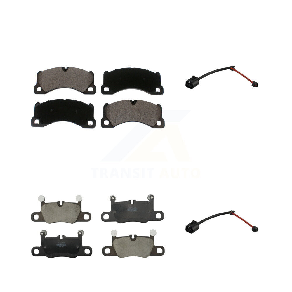 TEC Front Rear Ceramic Disc Brake Pads And Wear Sensors Kit For 2020 Porsche Cayenne Turbo S E-Hybrid Coupe with 4.0L With Cast Iron 390mm Diameter Rotor KTW-102195