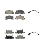 TEC Front Rear Ceramic Disc Brake Pads And Wear Sensors Kit For 2020 Porsche Cayenne Turbo S E-Hybrid Coupe with 4.0L With 350mm Diameter Rotor Cast Iron KTW-102196