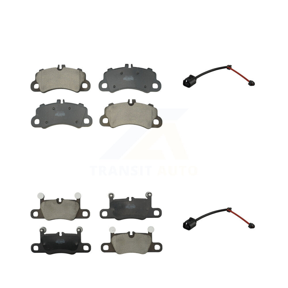 TEC Front Rear Ceramic Disc Brake Pads And Wear Sensors Kit For 2020 Porsche Cayenne Turbo S E-Hybrid Coupe with 4.0L With 350mm Diameter Rotor Cast Iron KTW-102196