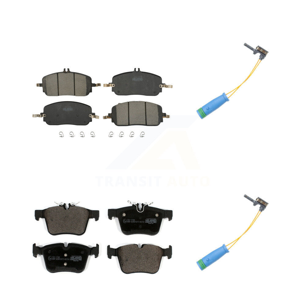 TEC Front Rear Ceramic Disc Brake Pads And Wear Sensors Kit For 2022-2023 Mercedes-Benz C300 Convertible Coupe Without Sport Package With 330mm Diameter Rotor KTW-102209