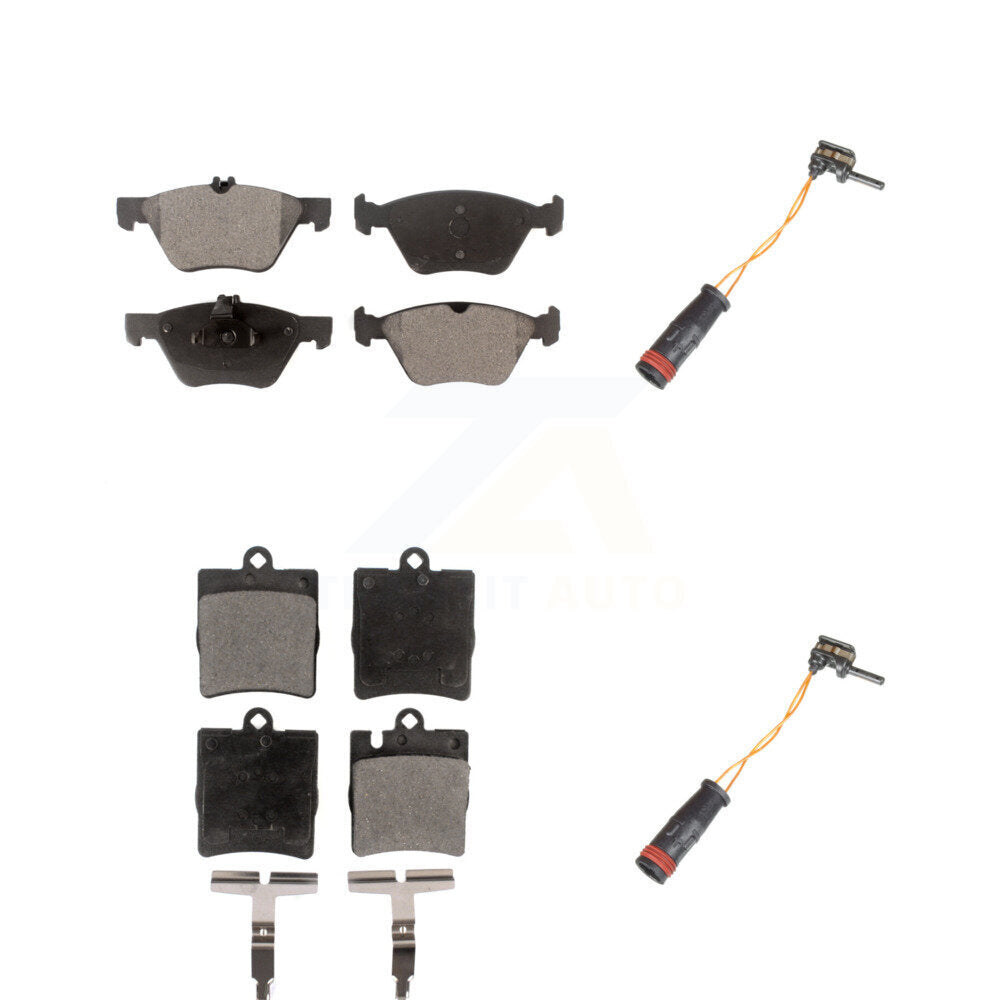 TEC Front Rear Ceramic Disc Brake Pads And Wear Sensors Kit For 2003 Mercedes-Benz CLK320 Convertible KTW-102218