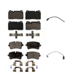 TEC Front Rear Ceramic Disc Brake Pads And Wear Sensors Kit For 2017 Porsche Macan 2.0L With Cast Iron Black Painted Calipers KTW-102219