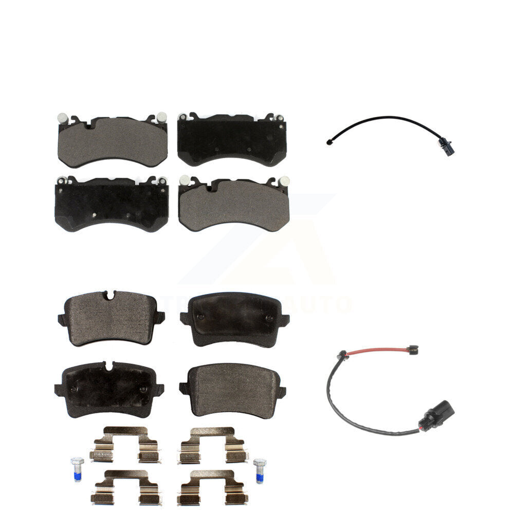 TEC Front Rear Ceramic Disc Brake Pads And Wear Sensors Kit For 2018 Audi RS7 Base With Cast Iron KTW-102221