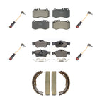 TEC Front Rear Ceramic Disc Brake Pads And Wear Sensors Kit (7Pc) For 2011 Mercedes-Benz E550 207.372 212.072 212.090 207.472 body code with Sedan RWD 5.5L rear brakes KTW-102312
