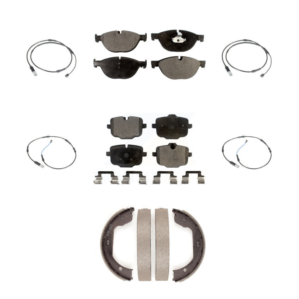 TEC Front Rear Ceramic Disc Brake Pads And Wear Sensors Kit (7Pc) For 2011 BMW 550i xDrive KTW-102321