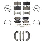TEC Front Rear Ceramic Disc Brake Pads And Wear Sensors Kit (7Pc) For 2016-2020 Lexus GS350 AWD with 3.5L 380mm Brembo 6 Piston Calipers KTW-102322