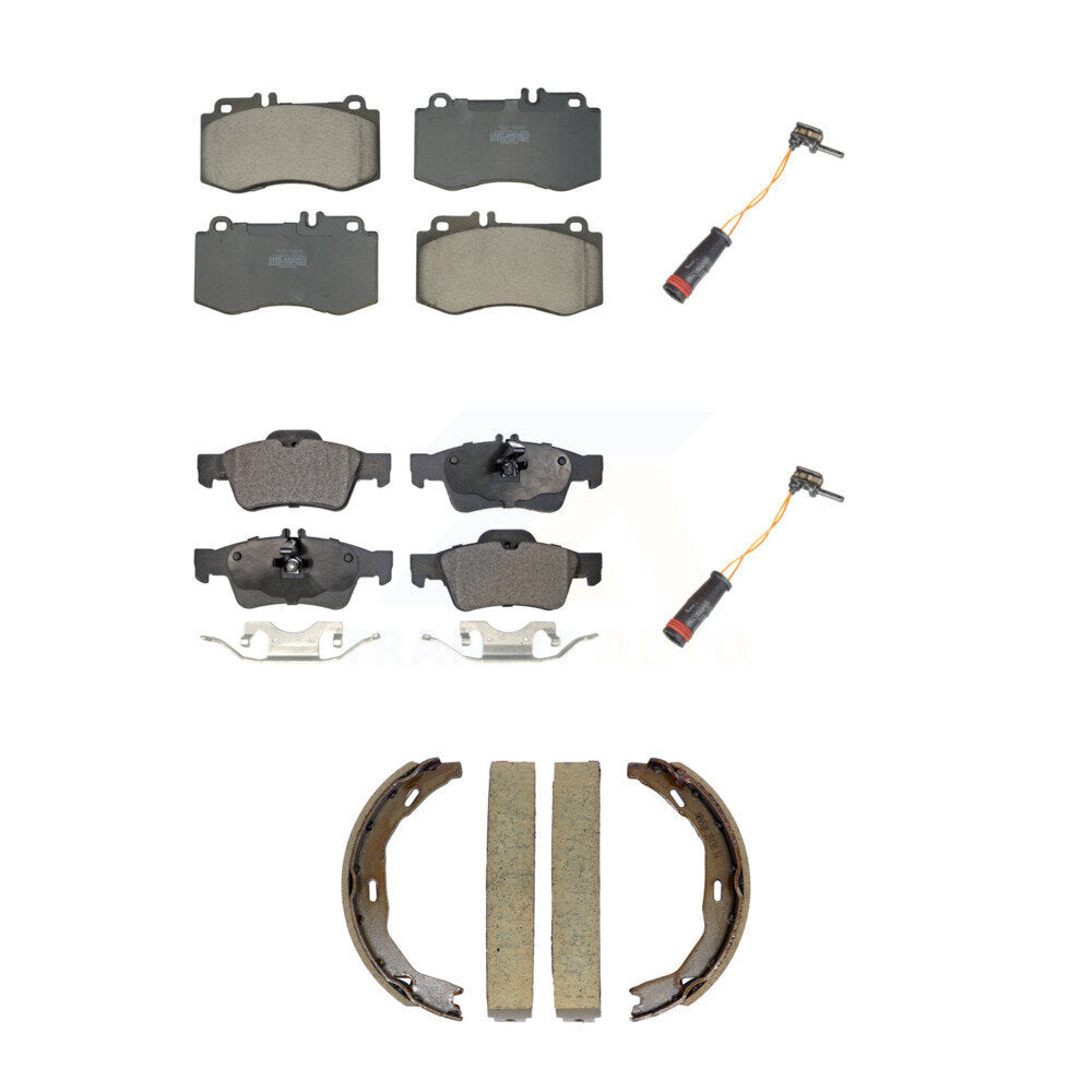 TEC Front Rear Ceramic Disc Brake Pads And Wear Sensors Kit (5Pc) For 2011 Mercedes-Benz E550 207.372 212.072 212.090 207.472 body code with Sedan RWD 5.5L rear brakes KTW-102335