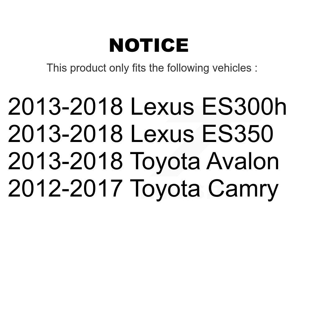 Kugel Front Rear Wheel Bearing And Hub Assembly Kit For Toyota Camry Lexus ES350 Avalon ES300h - Left Right Side (Driver Passenger) K70-102298