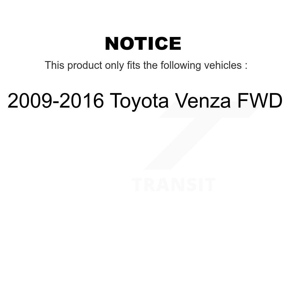 Kugel Front Rear Wheel Bearing And Hub Assembly Kit For 2009-2016 Toyota Venza FWD - Left Right Side (Driver Passenger) K70-102299