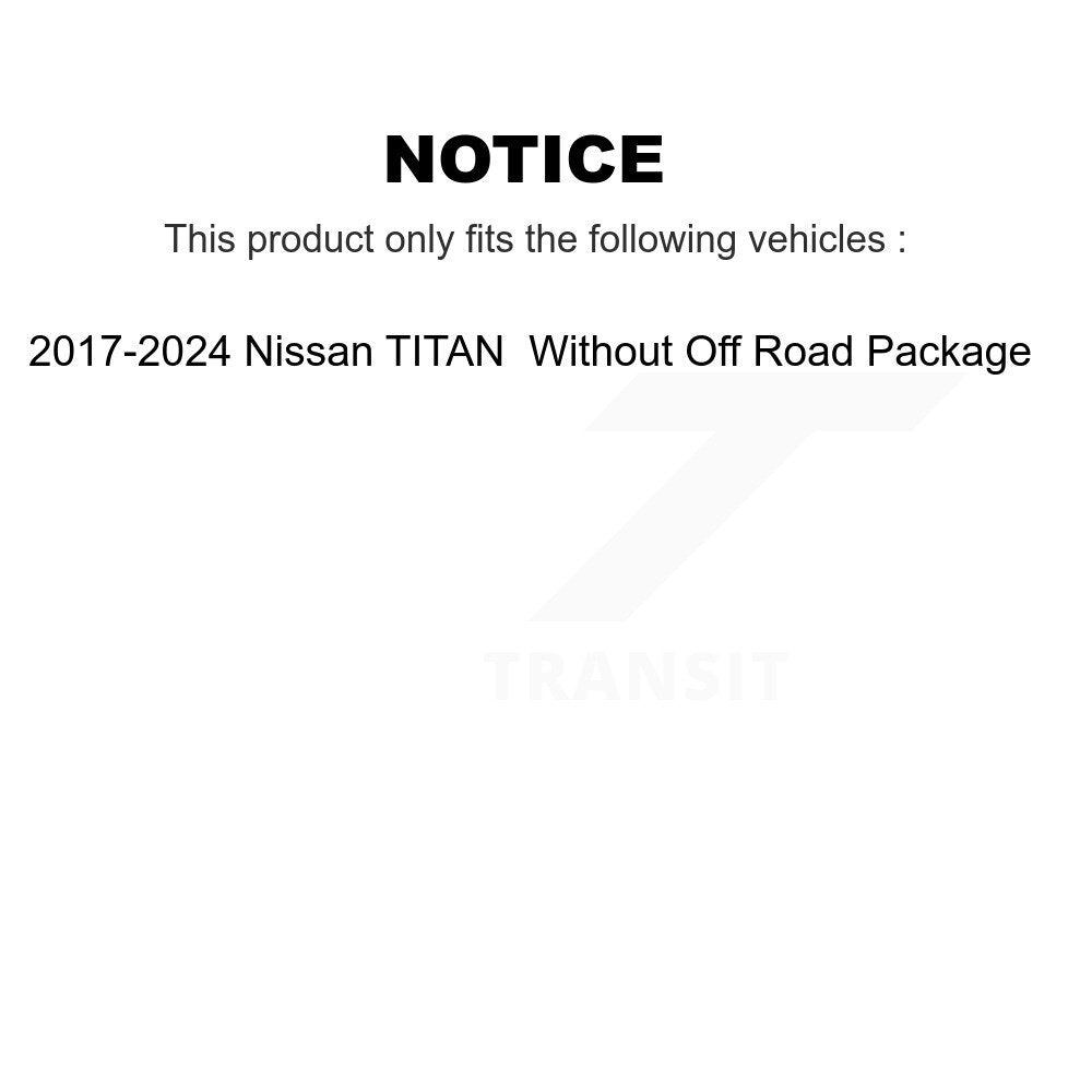 TMC Rear Suspension Shock Absorbers Pair For 2017-2024 Nissan TITAN Without Off Road Package - Left Right Side (Driver Passenger) K78-101243