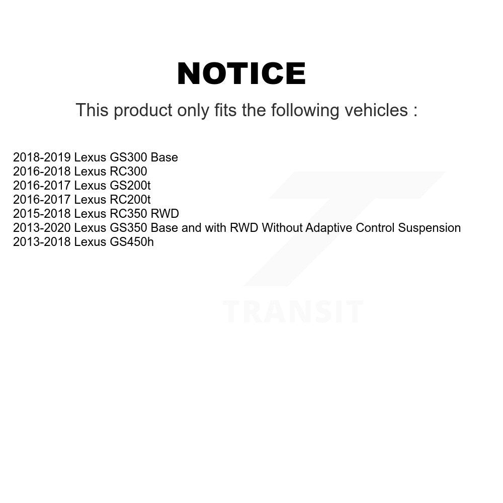 TMC Rear Suspension Shock Absorbers Pair For Lexus GS350 RC350 RC300 GS450h GS300 RC200t GS200t - Left Right Side (Driver Passenger) K78-101248