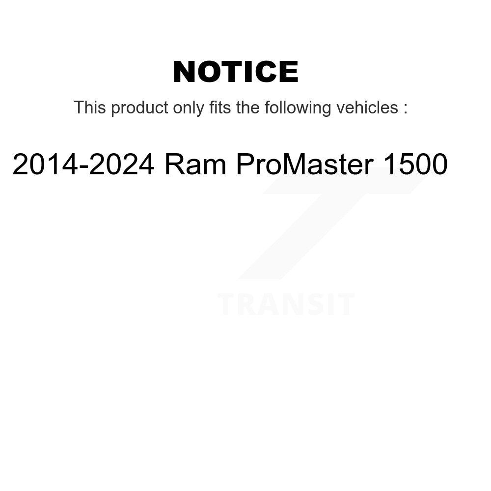 Transit Auto Front Rear Complete Suspension Shocks Strut And Coil Spring Mount Assemblies Kit For 2014-2024 Ram ProMaster 1500 - Left Right Side (Driver Passenger) K78M-100558
