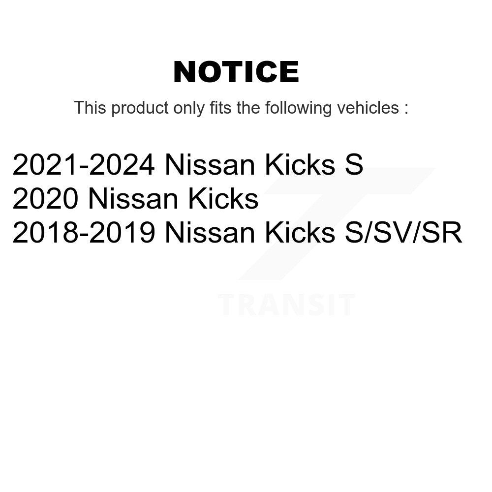 Transit Auto Front Rear Complete Suspension Shocks Strut And Coil Spring Mount Assemblies Kit For Nissan Kicks - Left Right Side (Driver Passenger) K78M-100560