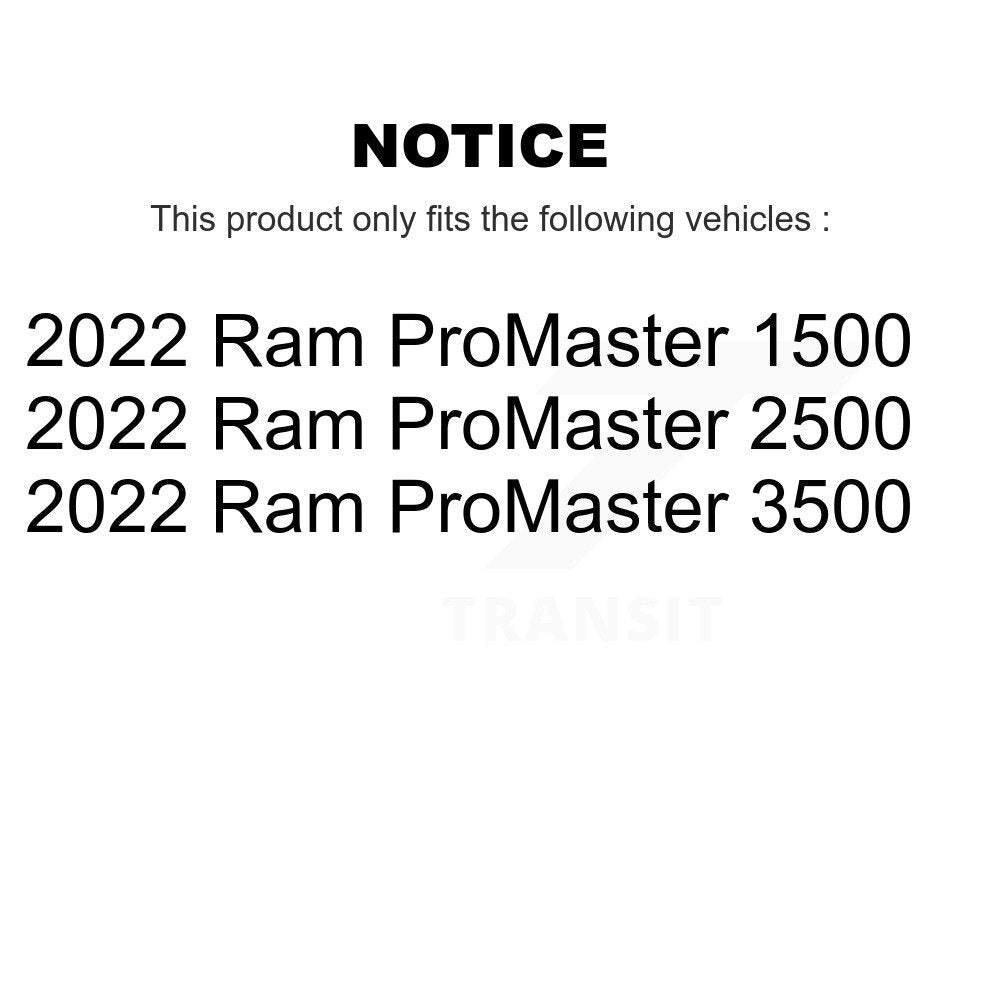 Buyers Guide for K8C-104871. Fits: 2022 Ram ProMaster 3500 2500 1500 K8C-104871