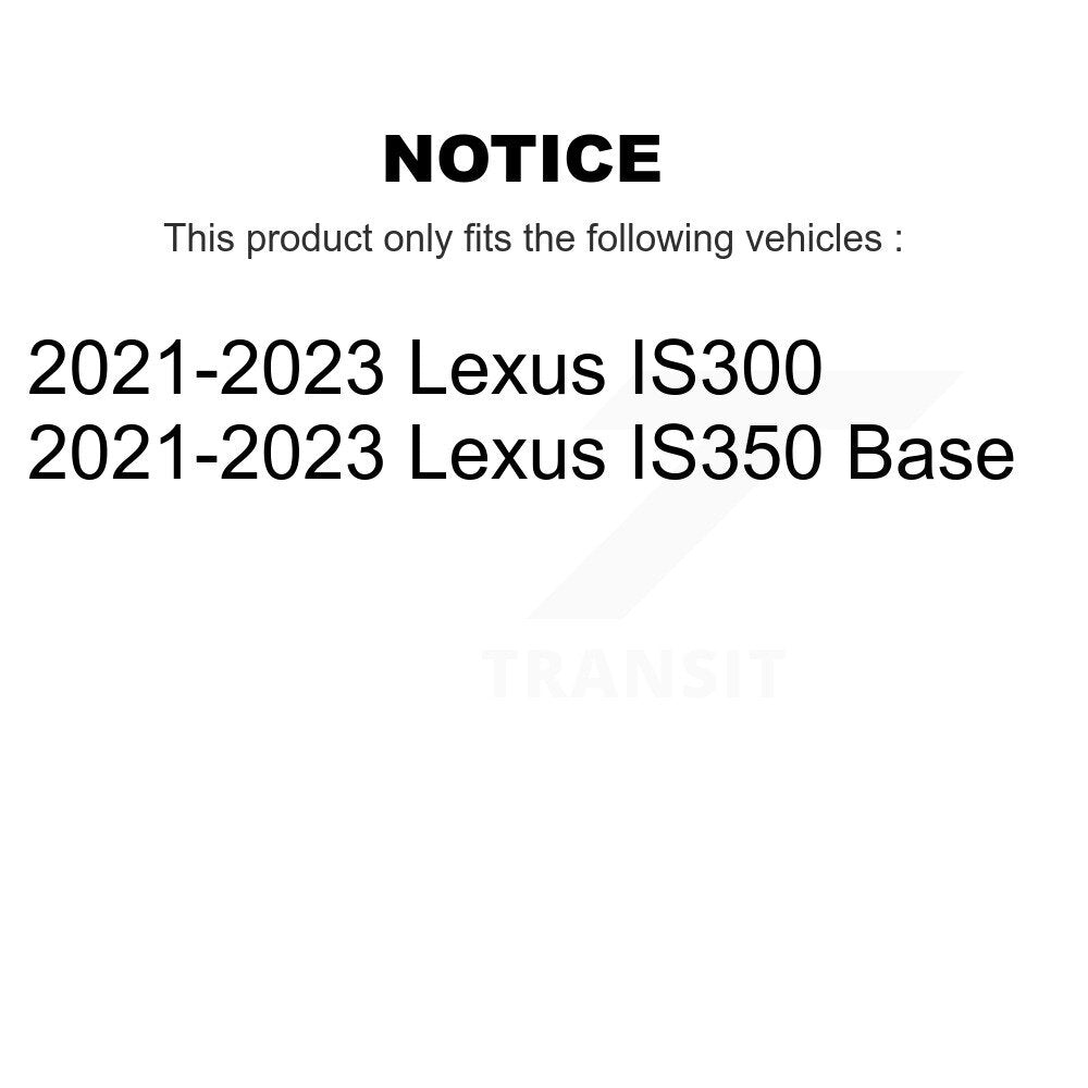 Transit Auto Front Rear Disc Brake Rotors And Ceramic Pads Kit (6Pc) For 2021-2023 Lexus IS300 IS350 K8T-106047