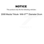Transit Auto Front Rear Disc Brake Rotors Ceramic Pads And Drum Kit (9Pc) For 2008 Mazda Tribute With 9" Diameter K8T-106094