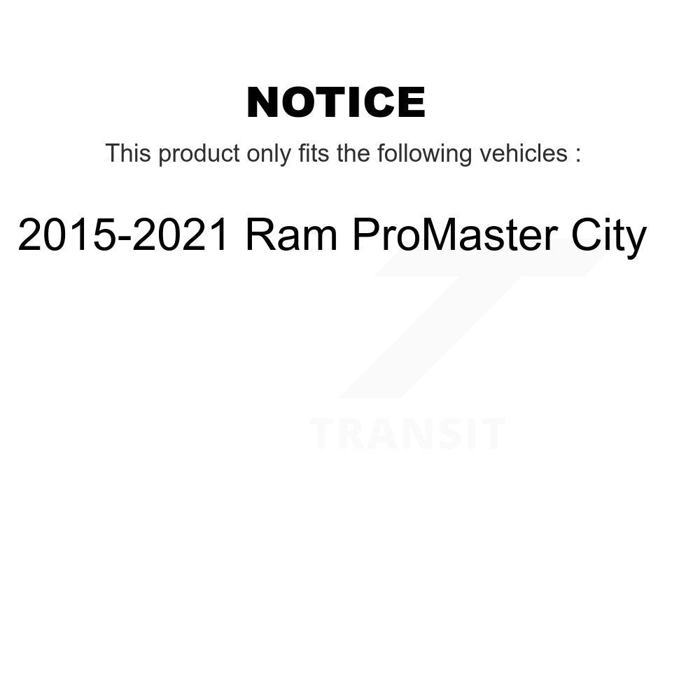 Transit Auto Front Rear Disc Brake Rotors Ceramic Pads And Drum Kit (9Pc) For 2015-2021 Ram ProMaster City K8T-106096