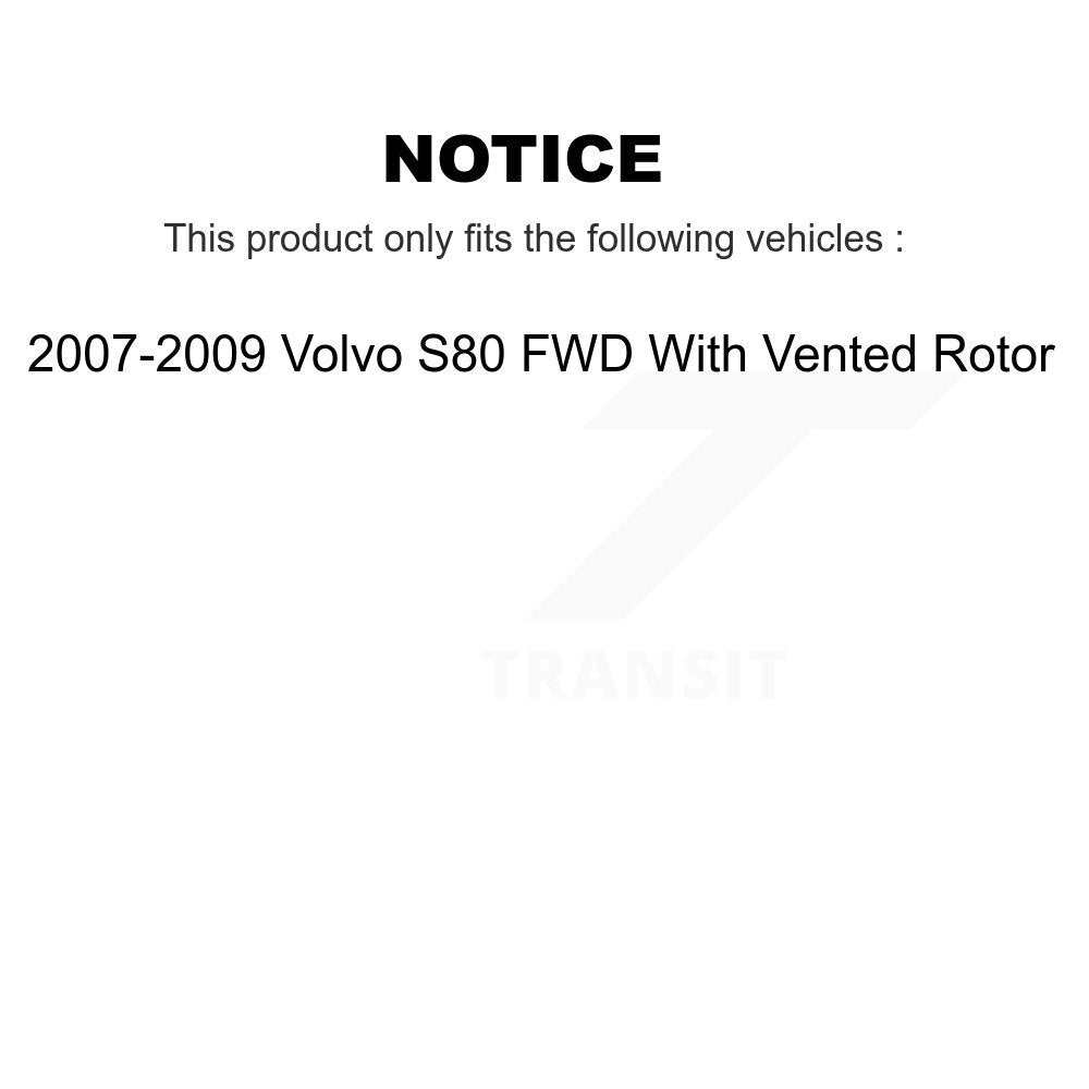 Transit Auto Rear Disc Rotors Ceramic Pads And Parking Brake Shoes Kit For 2007-2009 Volvo S80 FWD With Vented Rotor K8T-106099
