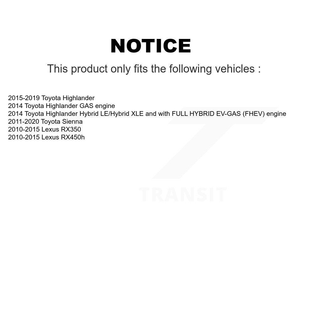 Transit Auto Rear Disc Rotors Ceramic Pads And Parking Brake Shoes Kit For Toyota Sienna Highlander Lexus RX350 RX450h K8T-106105