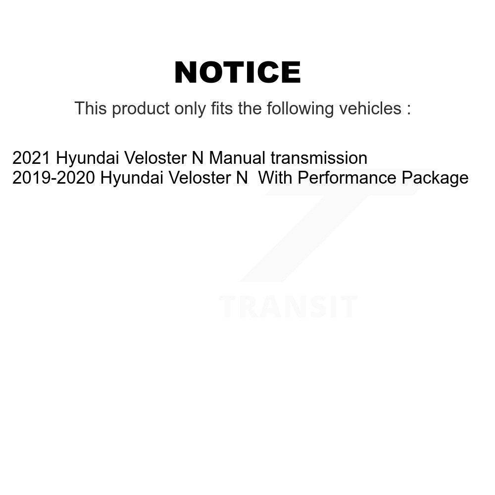 Transit Auto Front Rear Hub Bearings Assembly Coated Disc Brake Rotors And Ceramic Pads Kit (10Pc) For 2021 Hyundai Veloster N Manual transmission With Vented - Left Right Side KBB-130383