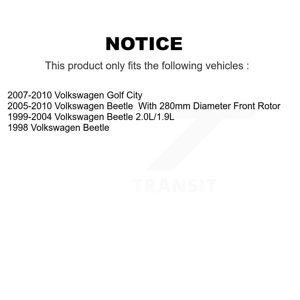 CMX Front Rear Disc Brake Caliper Assembly Left Right Side (Driver Passenger) Kit For Volkswagen Beetle Golf City KBC-100949