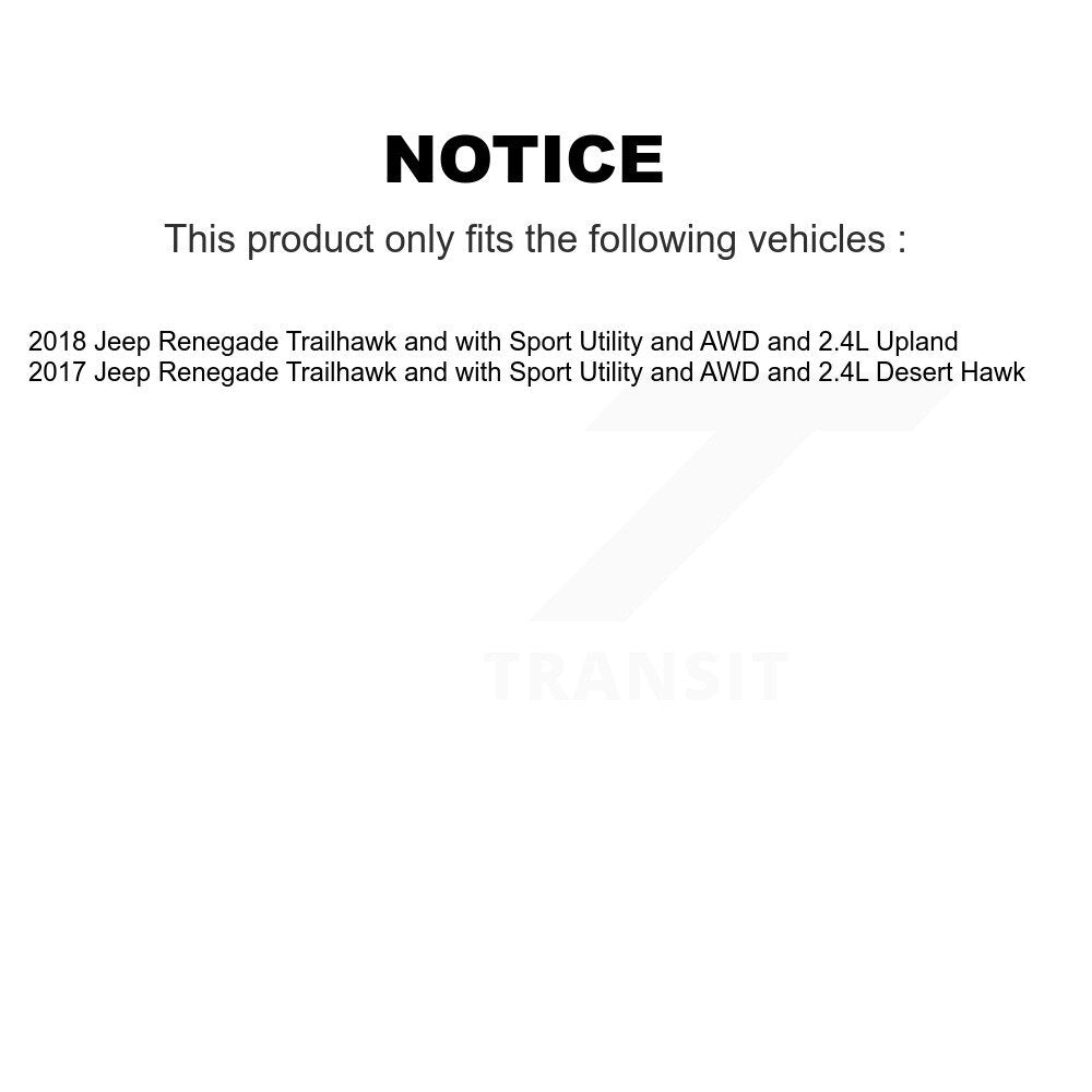 Kugel Front CV Axle Drive Shaft Complete Assembly Kit For Jeep Renegade Trailhawk with Sport Utility AWD 2.4L - Left Right Side (Driver Passenger) KCV-100463