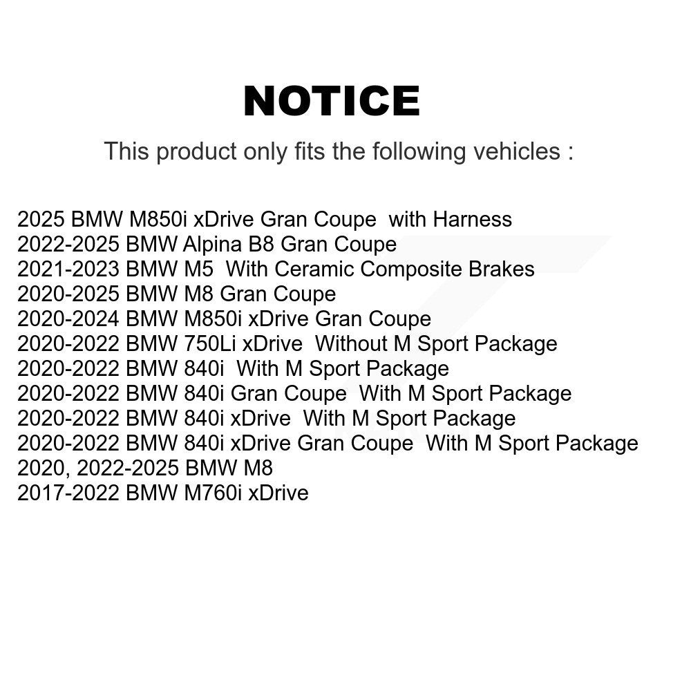 CMX Rear Ceramic Disc Brake Pads And Wear Sensors Kit For BMW M850i xDrive Gran Coupe M8 M5 M760i Alpina B8 840i 750Li KCW-101618