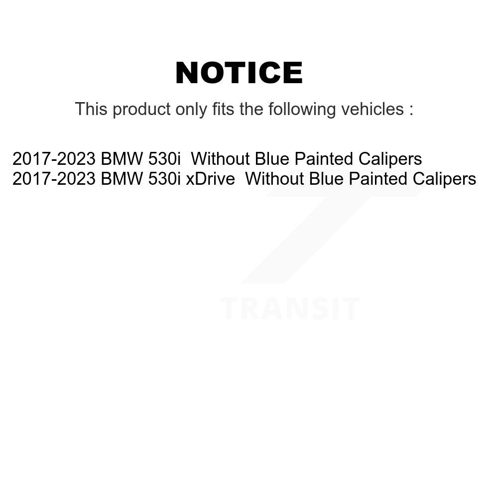 CMX Front Rear Ceramic Disc Brake Pads And Wear Sensors Kit For 2017-2023 BMW 530i xDrive Without Blue Painted Calipers KCW-101655
