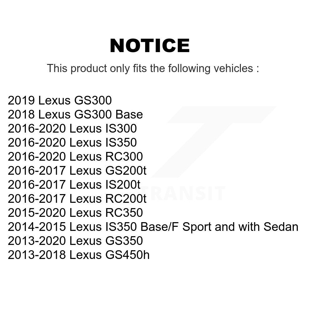 Transit Auto Rear Disc Drilled & Slotted Rotors Ceramic Pads Parking Brake Shoes And Hardware Kit For Lexus IS300 IS350 GS350 RC350 RC300 IS200t GS450h GS300 RC200t GS200t KDC-102000