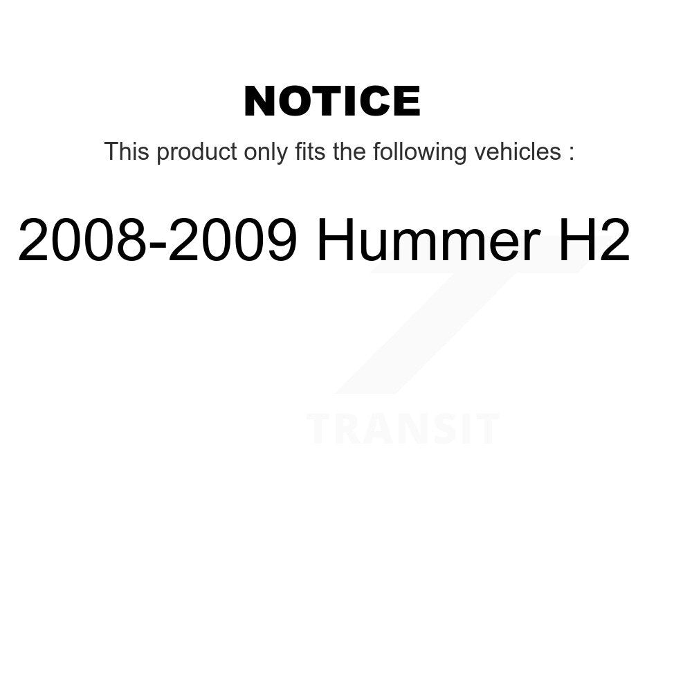Transit Auto Rear Disc Drilled & Slotted Rotors Ceramic Pads Parking Brake Shoes And Hardware Kit For 2008-2009 Hummer H2 KDC-102011
