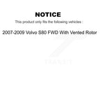 Transit Auto Rear Disc Drilled & Slotted Rotors Ceramic Pads And Parking Brake Shoes Kit For 2007-2009 Volvo S80 FWD With Vented Rotor KDC-102016