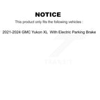 Transit Auto Rear Disc Drilled & Slotted Rotors Ceramic Pads And Parking Brake Shoes Kit For 2021-2024 GMC Yukon XL With Electric KDC-102020
