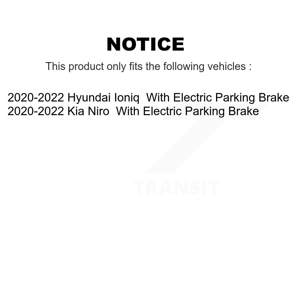 Genius Front Rear Coated Disc Brake Rotors Kit For 2020-2022 Hyundai Ioniq Kia Niro With Electric Parking KG-102122