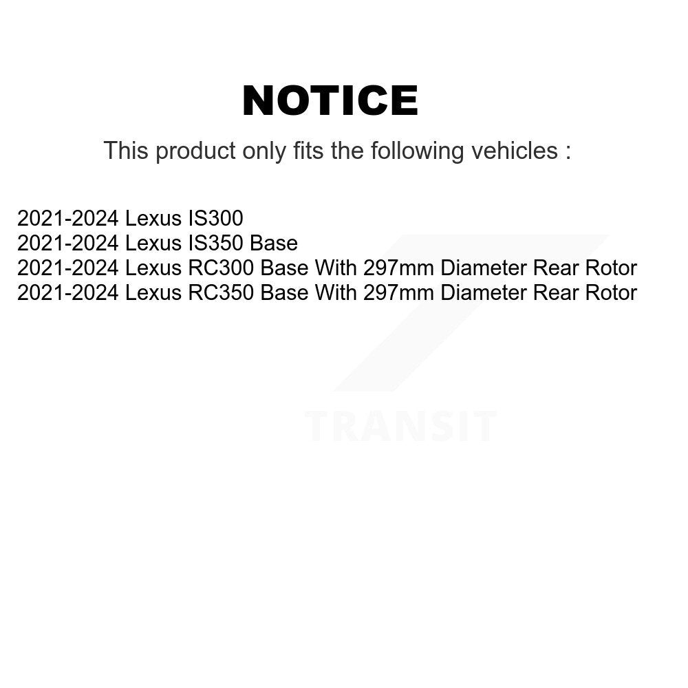Genius Front Rear Coated Disc Brake Rotors And Hub Assembly Kit For 2021-2024 Lexus IS300 IS350 RC350 RC300 KG-102128