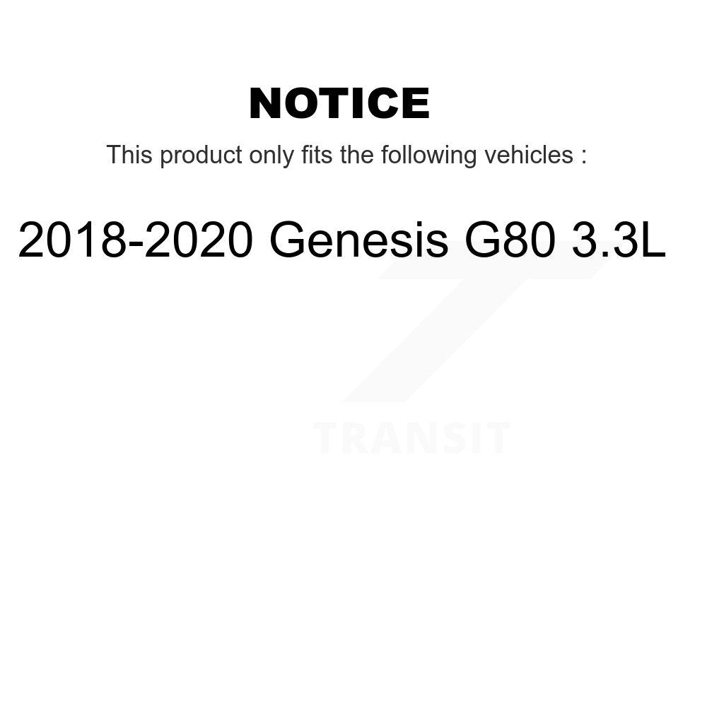 Transit Auto Front Rear Ceramic Pads And Coated Disc Brake Rotors Kit For 2018-2020 Genesis G80 3.3L KGA-107543