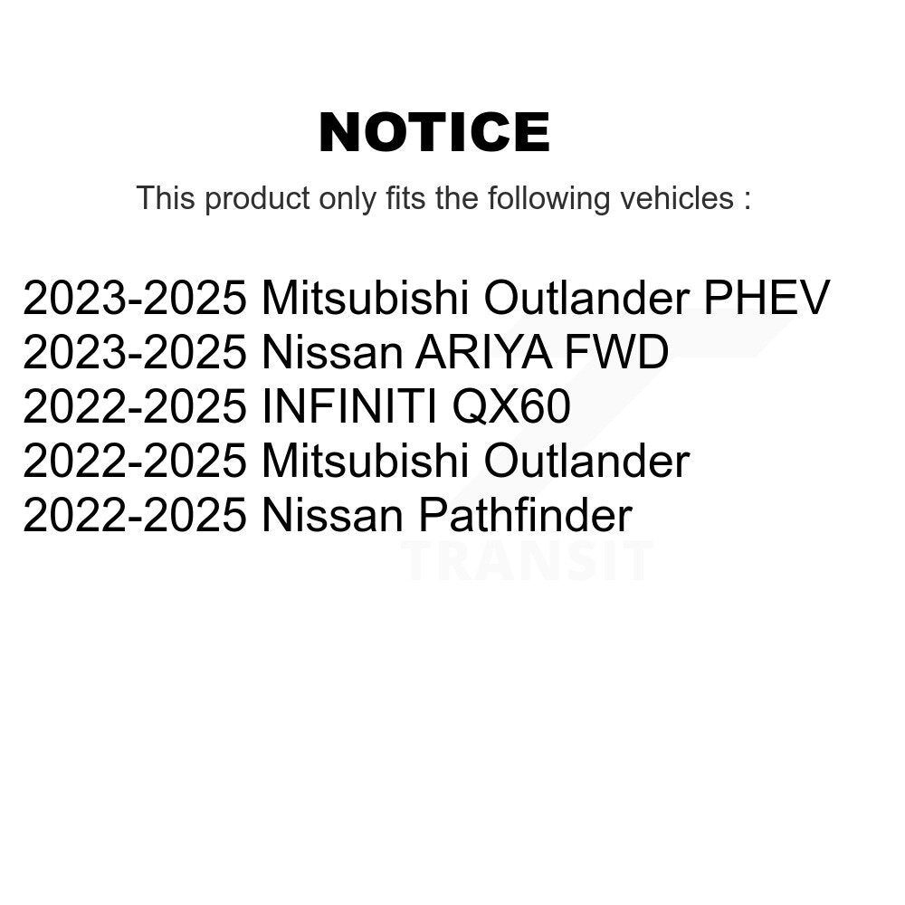 Transit Auto Front Rear Coated Disc Brake Rotors And Semi-Metallic Pads Kit For Mitsubishi Outlander Nissan Pathfinder PHEV INFINITI QX60 ARIYA KGS-102782