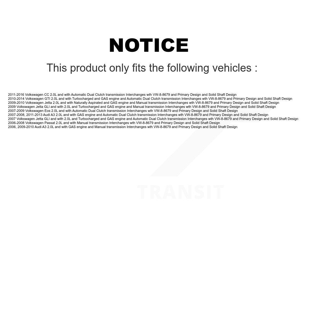 Kugel Front CV Axle Drive Shaft And Complete Wheel Hub Bearing Assembly Kit For Volkswagen GTI Jetta Eos Passat CC Audi A3 - Left Right Side (Driver Passenger) KN7-100448