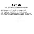 Kugel Front Left (Driver Side) CV Axle Drive Shaft & Intermediate And Complete Wheel Hub Bearing Assembly Kit For Dodge Dakota Durango 4WD with 2-Wheel ABS KN7-100742