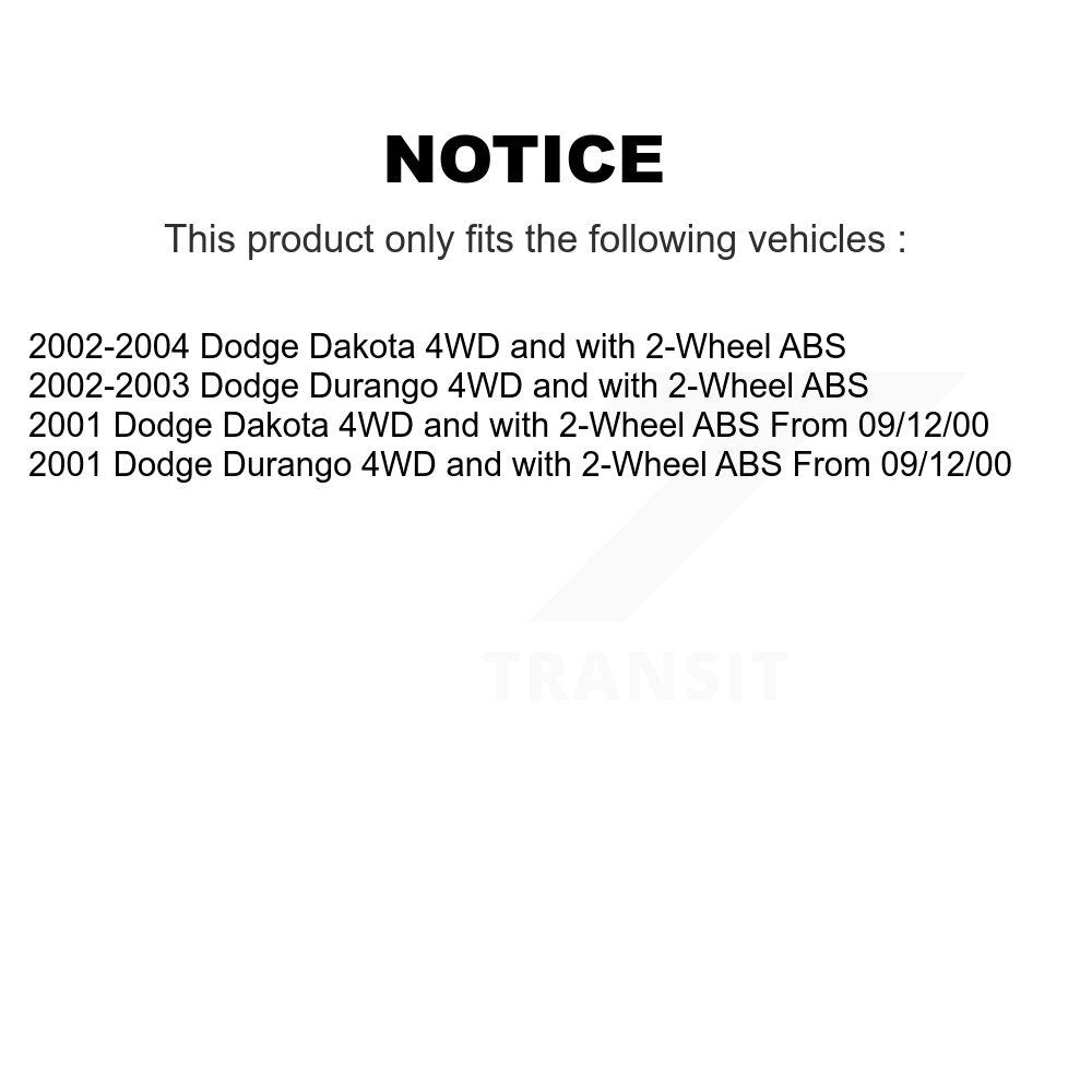 Kugel Front Left (Driver Side) CV Axle Drive Shaft & Intermediate And Complete Wheel Hub Bearing Assembly Kit For Dodge Dakota Durango 4WD with 2-Wheel ABS KN7-100742