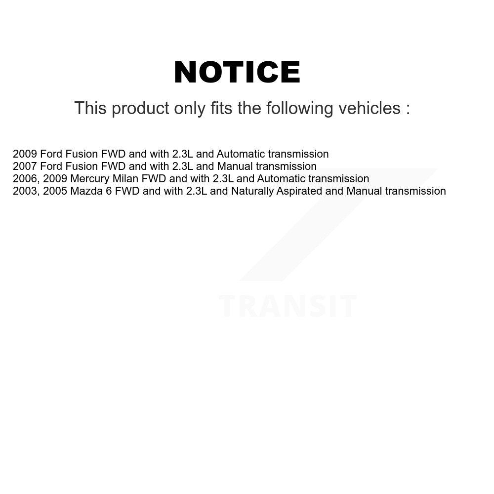 Kugel Front CV Axle Drive Shaft] Complete Assembly And Wheel Bearing Kit For Ford Fusion Mazda 6 Mercury Milan - Left Right Side (Driver Passenger) KN7-100747