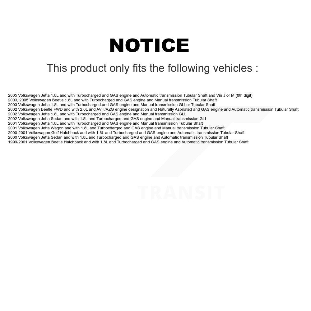 Kugel Front CV Axle Drive Shaft] Complete Assembly And Wheel Bearing Kit For Volkswagen Jetta Beetle Golf - Left Right Side (Driver Passenger) KN7-100775